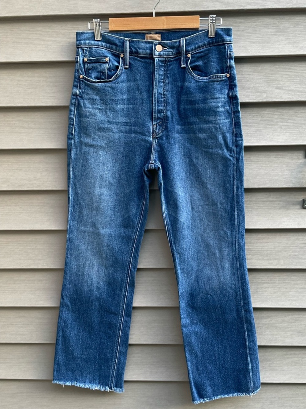 MOTHER women Dark Blue Straight-Leg Jeans